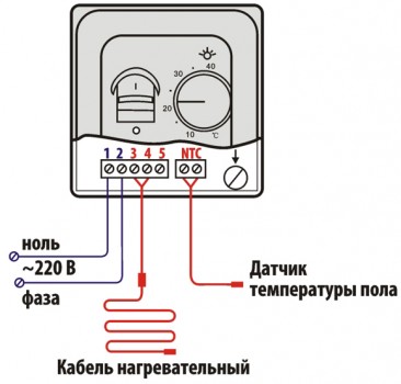 Подключение терморегулятора